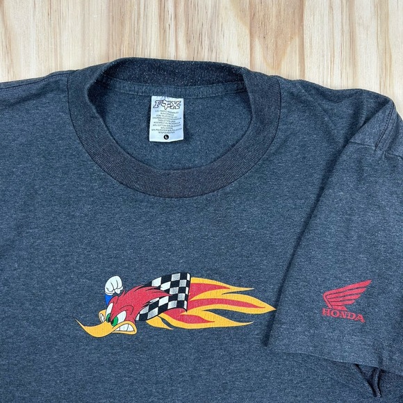 Vintage Fox Red Riders Honda Racing Team Gray Short Sleeve T Shirt Large